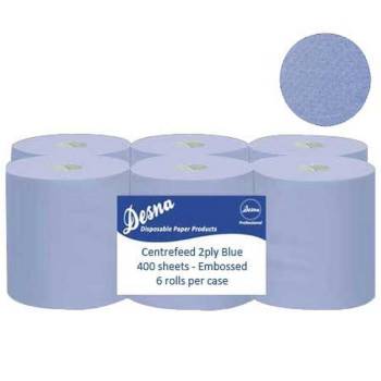 Desna Blue Centrefeed Embossed 2 Ply 80m